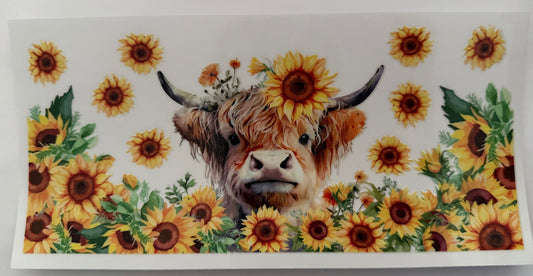 Highland cows w/ sunflowers wrap