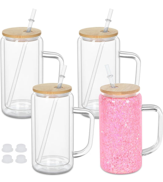 16oz Snowglobe cup w/ hande