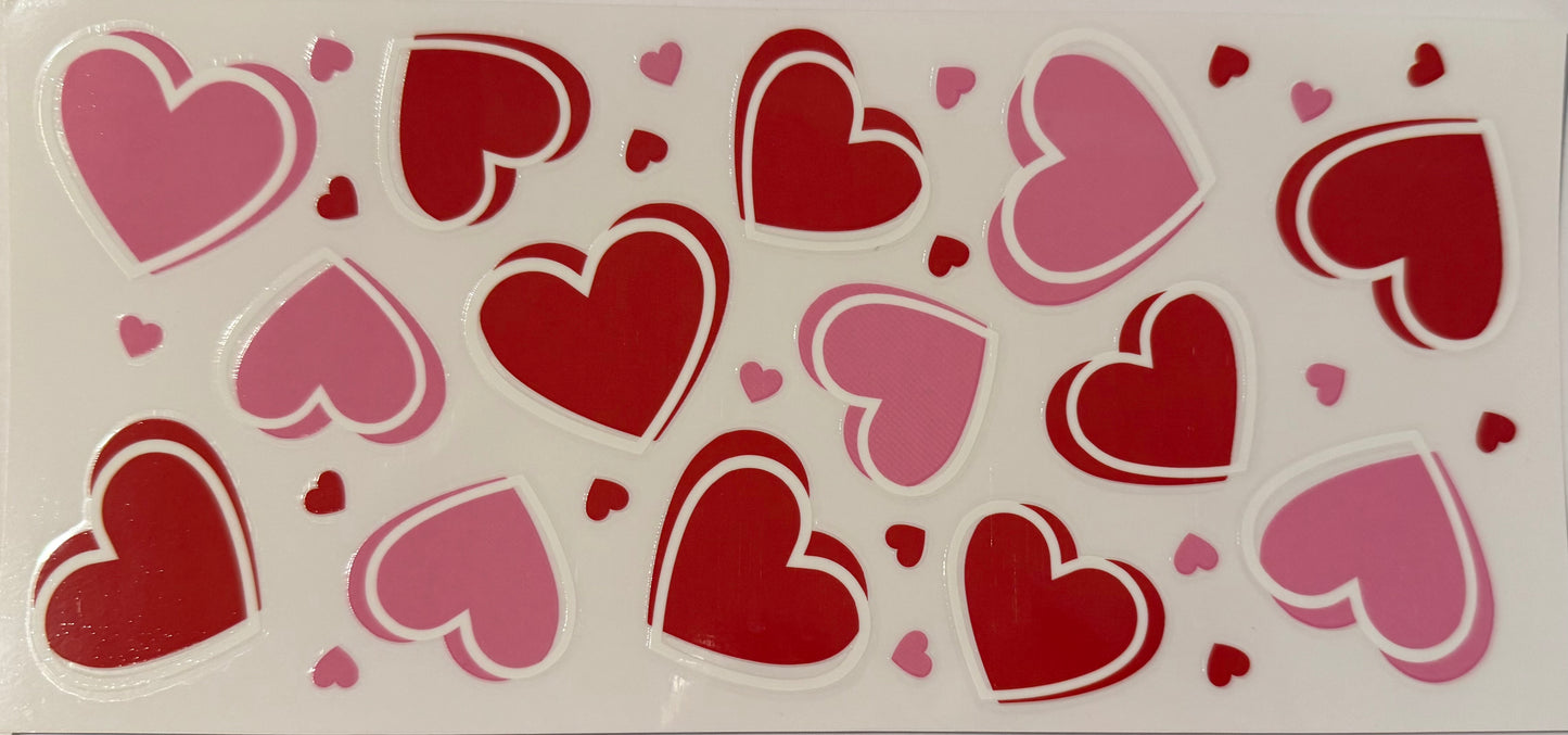 Pink & Red Hearts Decal