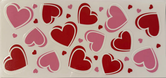 Pink & Red Hearts Decal