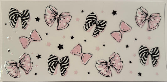 PInk, Black & White Bows Decal