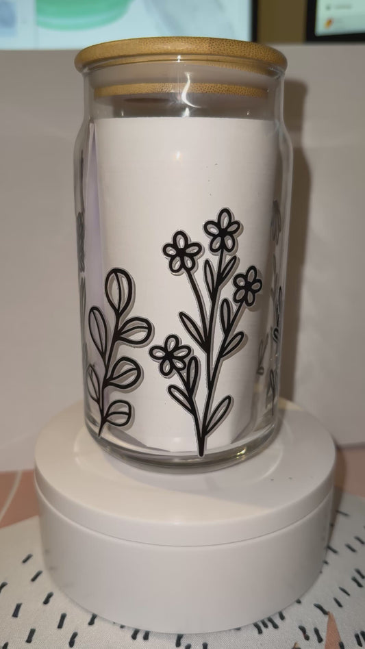 16oz Flower Outline Cup